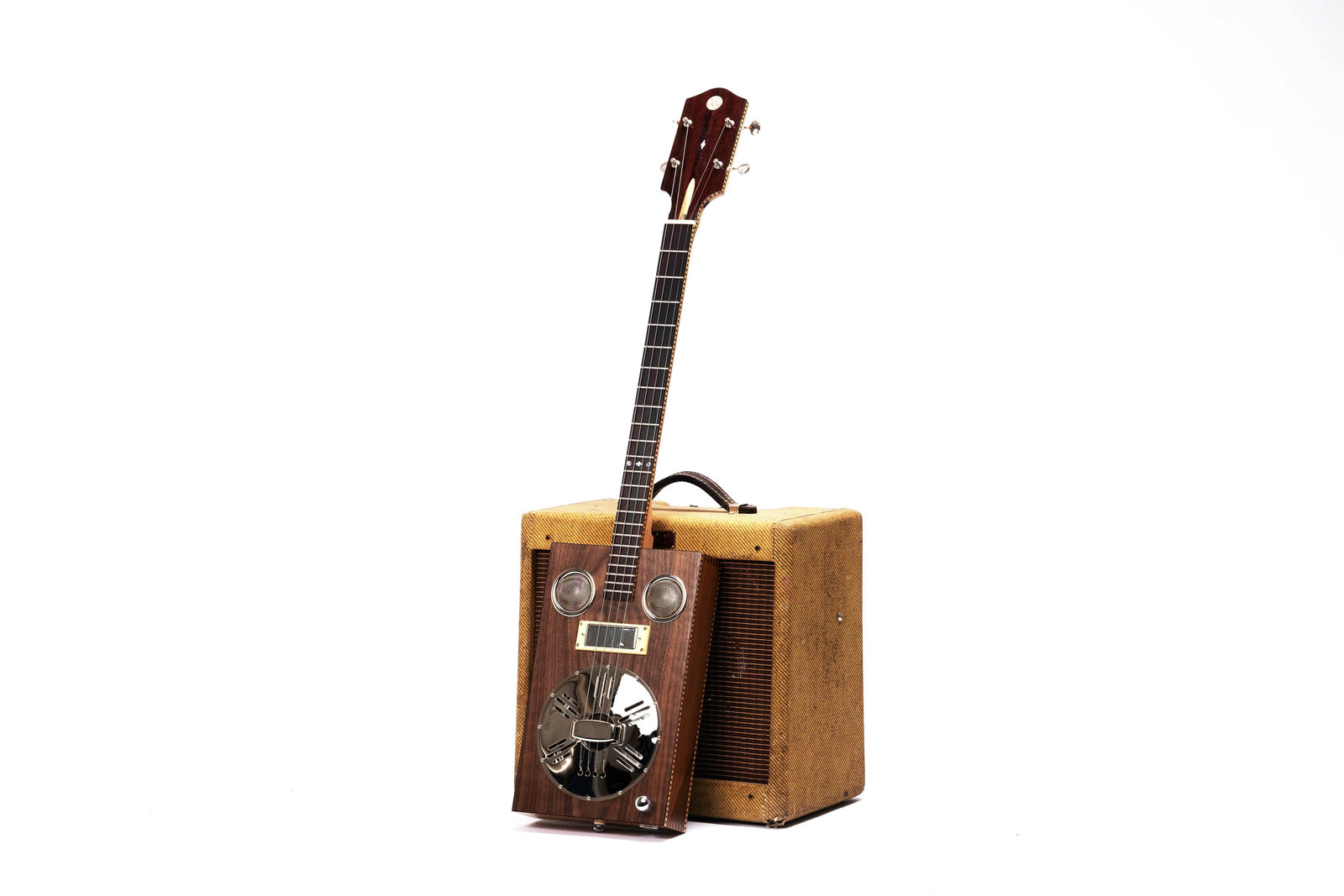 Harlequin Resophonic Cigar Box Guitar