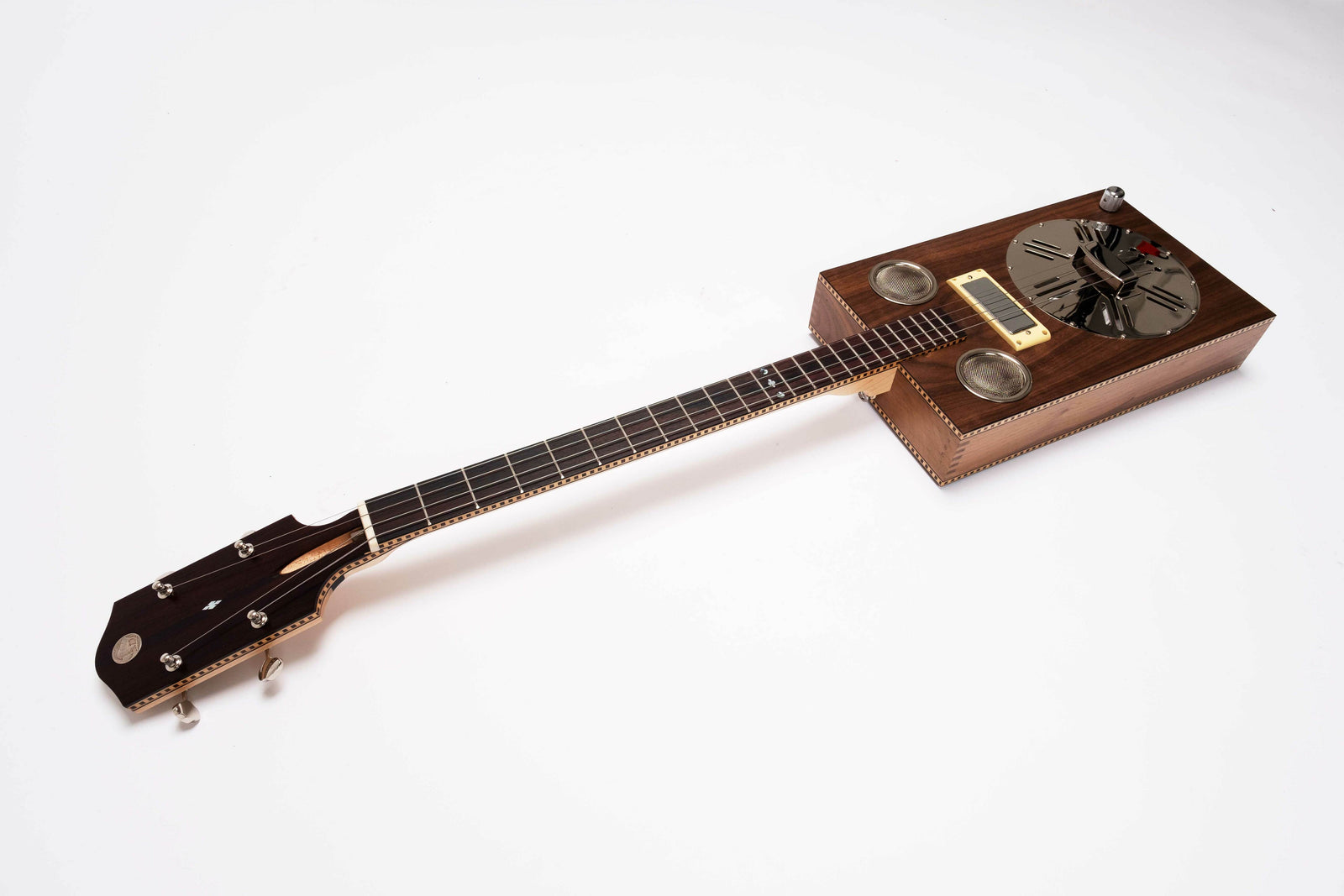 Harlequin Resophonic Cigar Box Guitar